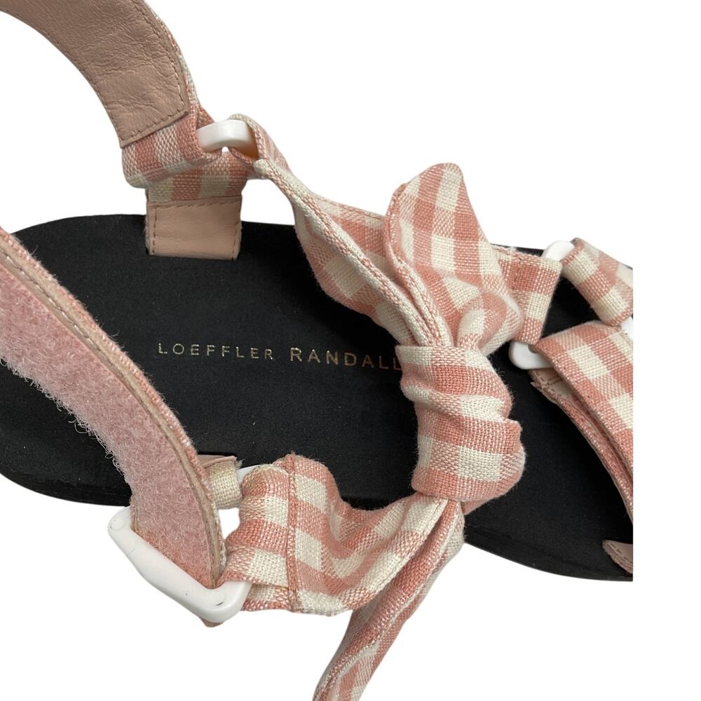Loeffler Randall Gingham Pink Maisie Platform Sandals Size 6.5 - Picture 5 of 6